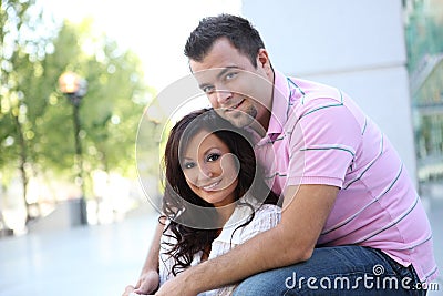 Sweet happy couple in love Stock Photo