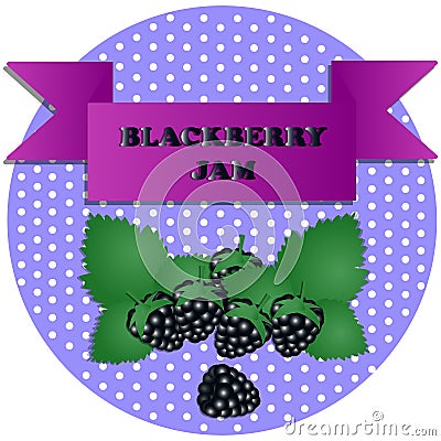 Illustration of blackberry jam stickers Vector Illustration