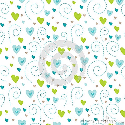 Valentine's day texture in colors of blue, green and beige Vector Illustration