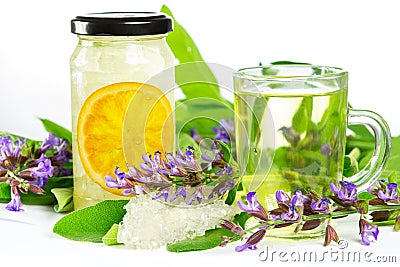 Sweet herbal tea and naturopathy Stock Photo