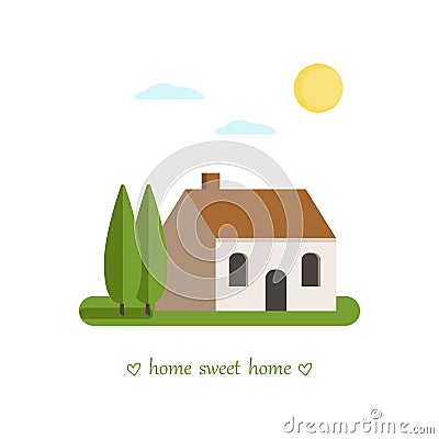 Sweet Home Card Vector Illustration