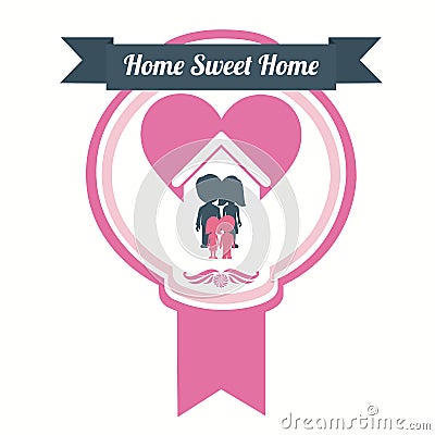 Sweet home design Cartoon Illustration