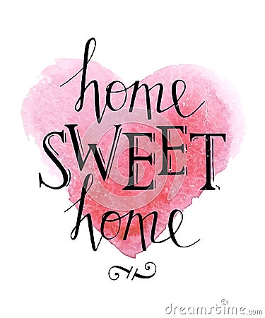 Sweet home hand lettering Vector Illustration