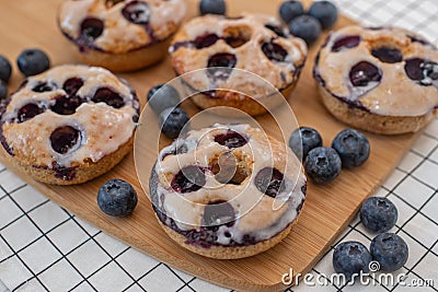 Sweet home made blueberry vanilla pancakes Stock Photo