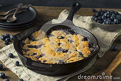 Sweet Homemade Blueberry Cobbler Dessert Stock Photo