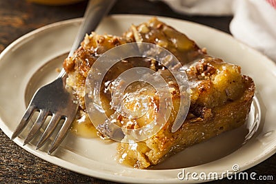 Sweet Homemade Bread Pudding Stock Photo