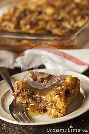 Sweet Homemade Bread Pudding Stock Photo