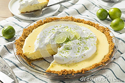 Sweet Homemade Key Lime Pie Stock Photo