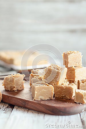 Sweet Homemade Peanut Butter Fudge Candy Stock Photo