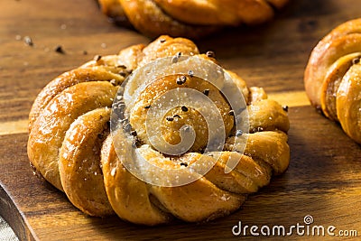 Sweet Homemade Swedish Cardamom Buns Stock Photo