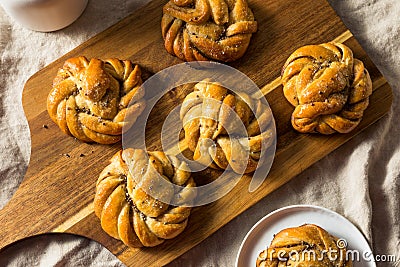 Sweet Homemade Swedish Cardamom Buns Stock Photo