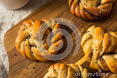 Sweet Homemade Swedish Cardamom Buns Stock Photo