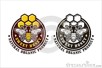 Sweet honey design premium logo Vector Illustration