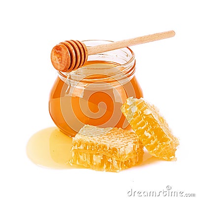 Sweet Honey and honeycomb Stock Photo