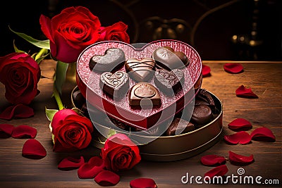 sweet indulgence for Valentine's. AI Generated Stock Photo