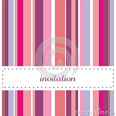 Sweet invitation card with vertical bars Vector Illustration