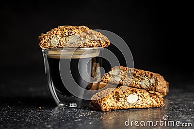 Sweet italian cantuccini cookies. Almonds biscuits Stock Photo