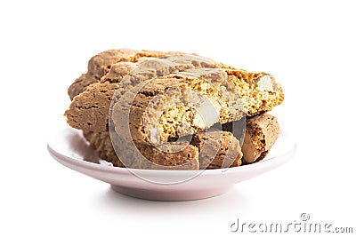 Sweet italian cantuccini cookies. Almonds biscuits Stock Photo