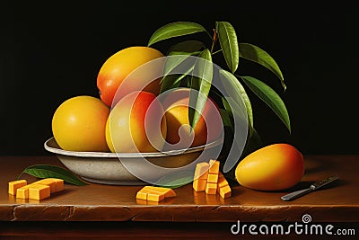 Sweet Juicy mango. Generate Ai Stock Photo