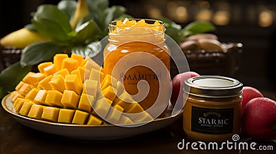 Sweet and juicy mango slices Stock Photo