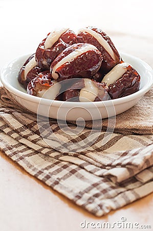 Sweet Jujube with moji dough. Stock Photo