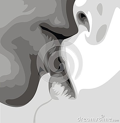 Sweet kiss Vector Illustration