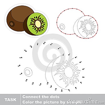 Sweet Kiwifruit. Vector numbers game. Vector Illustration