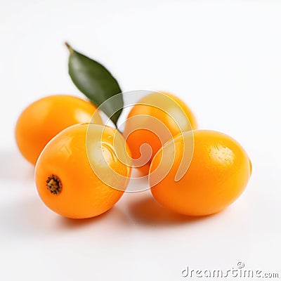 Sweet kumquat fruits on white background Stock Photo