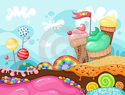 Sweet landscape Vector Illustration