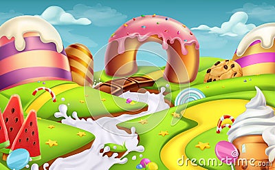 Sweet landscape. vector background Vector Illustration