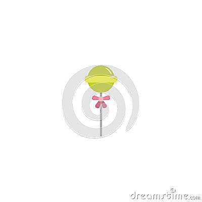Sweet lemon Lollipop vector icon. Chupa Chups on white background Stock Photo