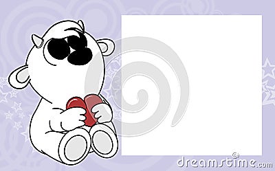 Sweet little baby goat valentine picture frame background Vector Illustration