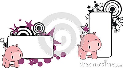 Sweet little baby pig cartoon copyspace Vector Illustration