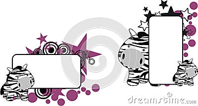 Sweet little baby zebra cartoon copyspace Vector Illustration