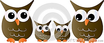 A sweet little owl family Stock Photo