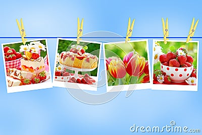 Sweet love collection against blue sky Stock Photo