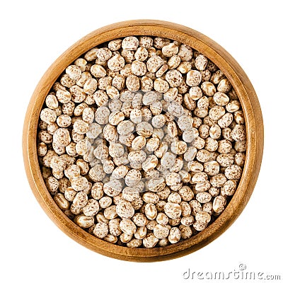 Sweet lupin beans in a bowl over white Stock Photo