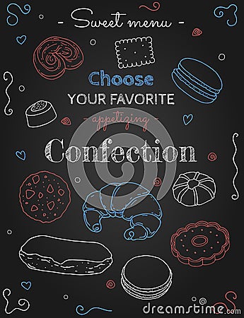 Sweet menu confection Vector Illustration