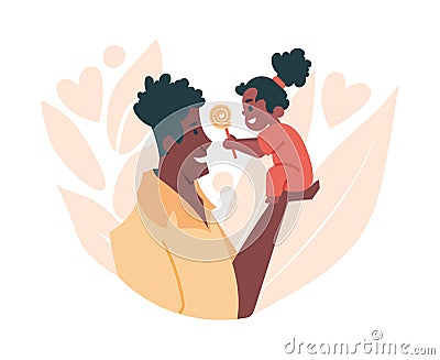 Sweet moments of fatherhood concept Vector Illustration