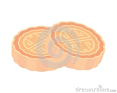 sweet mooncakes icon Vector Illustration