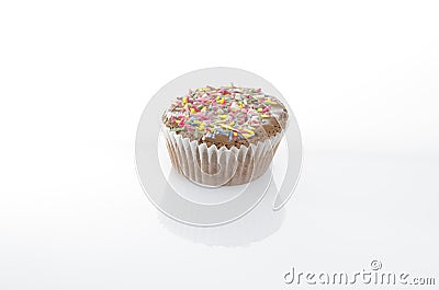 Sweet muffins on white background Stock Photo