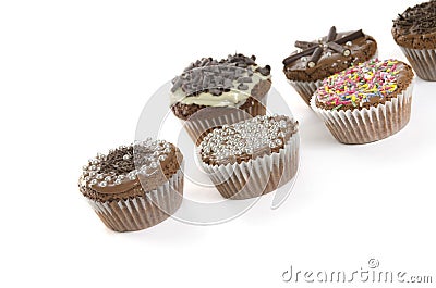 Sweet muffins on white background Stock Photo