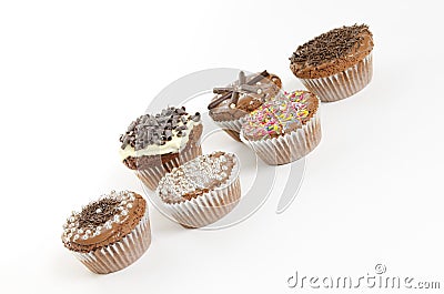 Sweet muffins on white background Stock Photo