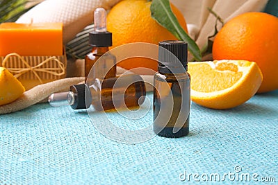 Sweet orange essential oil Stock Photo