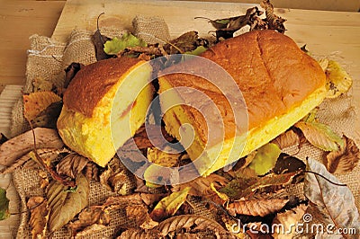 Sweet panettone cake traditional pastry Stock Photo