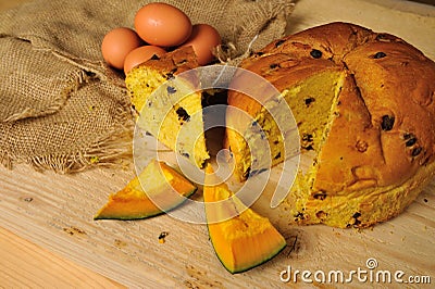 Sweet panettone cake traditional pastry Stock Photo