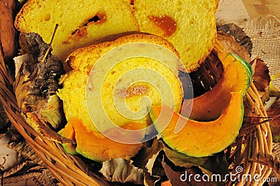Sweet panettone cake traditional pastry Stock Photo