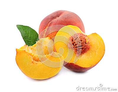 Sweet peach fruits Stock Photo