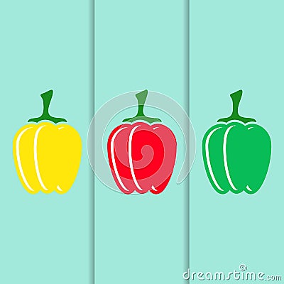 Sweet pepper icons Vector Illustration