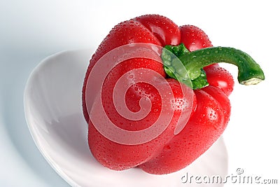 Sweet pepper on a plate. Stock Photo